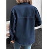 image:imageSidefeel Women Denim Shirts Oversized Long Sleeve Button Down Blouse TopDark Blue