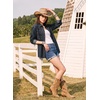 image:imageSidefeel Women Denim Shirts Oversized Long Sleeve Button Down Blouse TopGray
