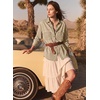 image:imageSidefeel Women Denim Shirts Oversized Long Sleeve Button Down Blouse TopKhaki