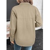 image:imageSidefeel Women Denim Shirts Oversized Long Sleeve Button Down Blouse TopKhaki