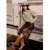 image:imageSidefeel Women Denim Shirts Oversized Long Sleeve Button Down Blouse TopKhaki
