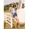 image:imageSidefeel Women Denim Shirts Oversized Long Sleeve Button Down Blouse TopKhaki