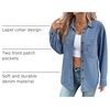 image:imageSidefeel Women Denim Shirts Oversized Long Sleeve Button Down Blouse TopLight Blue