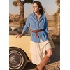 image:imageSidefeel Women Denim Shirts Oversized Long Sleeve Button Down Blouse TopLight Blue