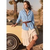 image:imageSidefeel Women Denim Shirts Oversized Long Sleeve Button Down Blouse TopSky Blue