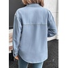 image:imageSidefeel Women Denim Shirts Oversized Long Sleeve Button Down Blouse TopSky Blue
