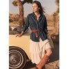 image:imageSidefeel Women Denim Shirts Oversized Long Sleeve Button Down Blouse TopVintage Blue