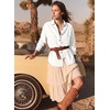 image:imageSidefeel Women Denim Shirts Oversized Long Sleeve Button Down Blouse TopWhite