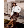 image:imageSidefeel Women Denim Shirts Oversized Long Sleeve Button Down Blouse TopWhite