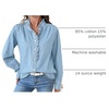image:imageSidefeel Womens Button Ruffled Edge Dressy Denim Shirt TopsIceland Blue