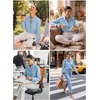 image:imageSidefeel Womens Button Ruffled Edge Dressy Denim Shirt TopsIceland Blue