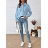 image:imageSidefeel Womens Button Ruffled Edge Dressy Denim Shirt TopsIceland Blue