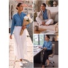 image:imageSidefeel Womens Button Ruffled Edge Dressy Denim Shirt TopsLight Blue