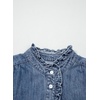 image:imageSidefeel Womens Button Ruffled Edge Dressy Denim Shirt TopsWashing Blue