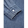 image:imageSidefeel Womens Button Ruffled Edge Dressy Denim Shirt TopsWashing Blue
