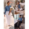 image:imageSidefeel Womens Button Ruffled Edge Dressy Denim Shirt TopsWashing Blue