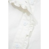 image:imageSidefeel Womens Button Ruffled Edge Dressy Denim Shirt TopsWhite