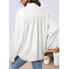 image:imageSidefeel Womens Button Ruffled Edge Dressy Denim Shirt TopsWhite