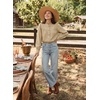 image:imageSidefeel Womens Denim Shirt Button Down Long Sleeve Jean Blouses TopsKhaki