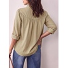 image:imageSidefeel Womens Denim Shirt Button Down Long Sleeve Jean Blouses TopsKhaki