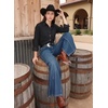 image:imageSidefeel Womens Long Sleeve Button Down Collared Denim ShirtBlack