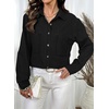 image:imageSidefeel Womens Long Sleeve Button Down Collared Denim ShirtBlack