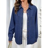 image:imageSidefeel Womens Long Sleeve Button Down Collared Denim ShirtBluing