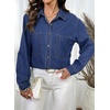 image:imageSidefeel Womens Long Sleeve Button Down Collared Denim ShirtBluing