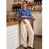 image:imageSidefeel Womens Long Sleeve Button Down Collared Denim ShirtDark Blue