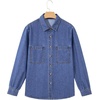 image:imageSidefeel Womens Long Sleeve Button Down Collared Denim ShirtDark Blue