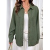 image:imageSidefeel Womens Long Sleeve Button Down Collared Denim ShirtGreen