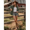 image:imageSidefeel Womens Long Sleeve Button Down Collared Denim ShirtGreen
