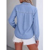 image:imageSidefeel Womens Long Sleeve Button Down Collared Denim ShirtIceland Blue