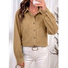 image:imageSidefeel Womens Long Sleeve Button Down Collared Denim ShirtKhaki