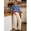 image:imageSidefeel Womens Long Sleeve Button Down Collared Denim ShirtLight Blue