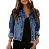 image:imageSidefeel Denim Jacket for Women Cropped Jean Jacket Trendy ShacketBluing