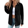 image:imageSidefeel Women Denim Shirts Oversized Long Sleeve Button Down Blouse TopBlack