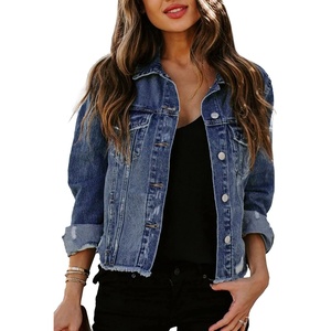 image:imageSidefeel Denim Jacket for Women Cropped Jean Jacket Trendy ShacketA 1 Blue