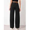 image:imageSIDEFEEL Jeans for Women Wide Leg Stretchy Barrel JeansBlack