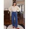 image:imageSIDEFEEL Jeans for Women Wide Leg Stretchy Barrel JeansBluing