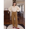 image:imageSIDEFEEL Jeans for Women Wide Leg Stretchy Barrel JeansBrown