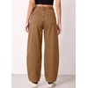 image:imageSIDEFEEL Jeans for Women Wide Leg Stretchy Barrel JeansBrown