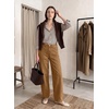 image:imageSIDEFEEL Jeans for Women Wide Leg Stretchy Barrel JeansBrown