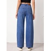 image:imageSIDEFEEL Jeans for Women Wide Leg Stretchy Barrel JeansDark Blue