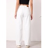 image:imageSIDEFEEL Jeans for Women Wide Leg Stretchy Barrel JeansWhite