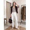 image:imageSIDEFEEL Jeans for Women Wide Leg Stretchy Barrel JeansWhite