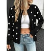 image:imageSidefeel Cardigan Sweaters for Women Printed Cropped SweaterA Black