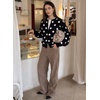 image:imageSidefeel Cardigan Sweaters for Women Printed Cropped SweaterA Black