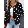 image:imageSidefeel Cardigan Sweaters for Women Printed Cropped SweaterA Black