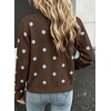 image:imageSidefeel Cardigan Sweaters for Women Printed Cropped SweaterChicory Coffee